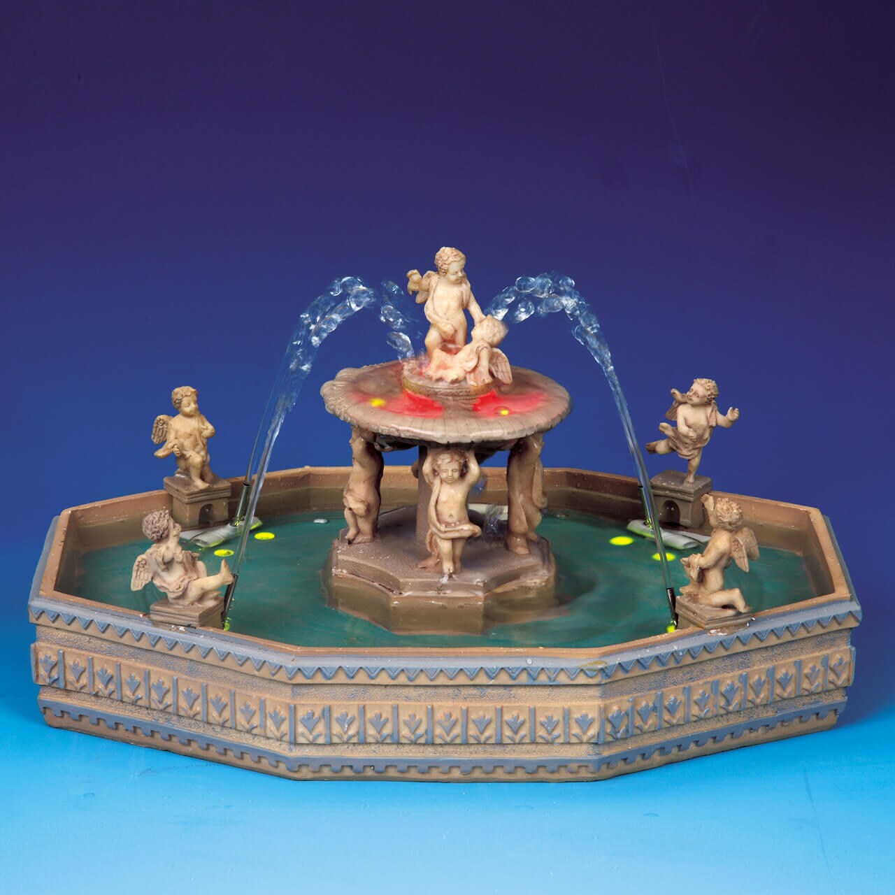 LEMAX Lighted Village Square Fountain with 4.5V Adaptor #14663